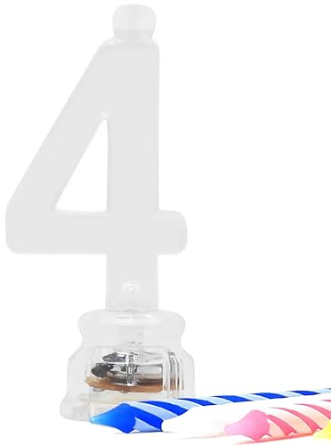 Unique Party 37534 - Colour Changing Flashing Number 4 Birthday Candle Holder with 4 Candles