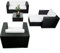 erweiterbares 15tlg. Lounge Sofa Sitzgruppe Polyrattan - schwarz - Gartenmöbel Sitzgruppe Garnitur Lounge Möbel XXL Set - inkl. Lounge Sofa + Sessel + Hocker + Tisch + Kissen