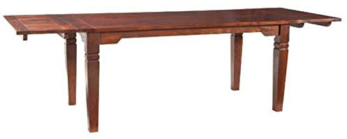 MASSIVMOEBEL24.DE | Oxford Esstisch mit 2 Ansteckplatte aus Massivholz SUNO #118 | aus Akazienholz - Nougat, lackiert | 90-130/170x90 cm | Massivholztisch Esszimmertisch