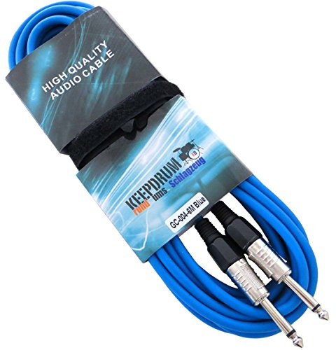 keepdrum GC-004 BL Blau 6m Instrumenten-Kabel Gitarrenkabel Klinke - Klinke 6,3mm