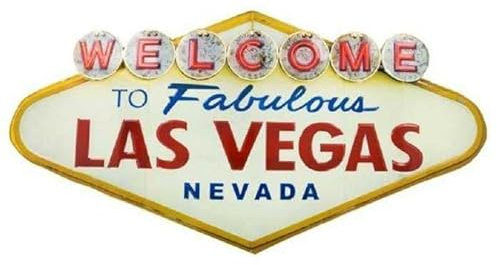 hotrodspirit - plaque las vegas logo welcome tole publicitaire relief usa