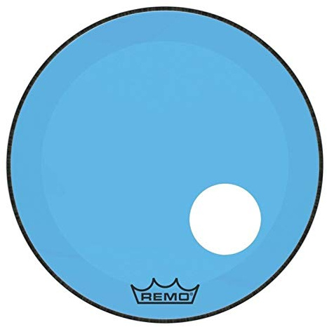 Remo Schlagzeugfell Colortone Powerstroke 3 Clear Blau – Vorgestanztes 5 Loch – 18″ – P3-1318-CT-BUOH