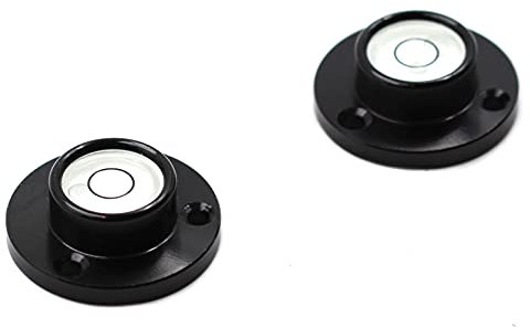 Chiloskit Aluminium Housing Bullseye Level Spirit Level for RV Tripod with Mount Hole, Ø34mm, Set of 2