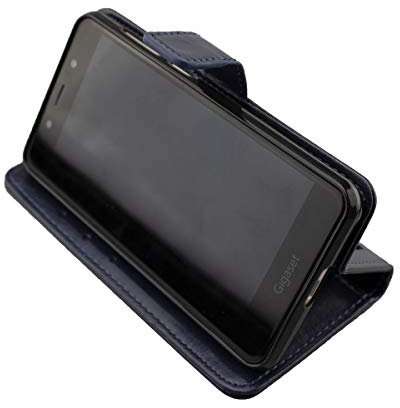 caseroxx Bookstyle Handytasche für Gigaset GS180 in blau – Klapphülle mit Kreditkartenfächern, Magnetverschluss, Standfunktion & Rundumschutz für Display und Gehäuse