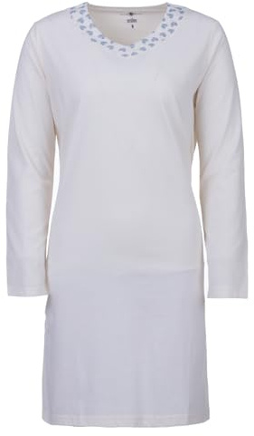 Zeitlos Nachthemd Damen Borte Herz Langarm Schlafshirt