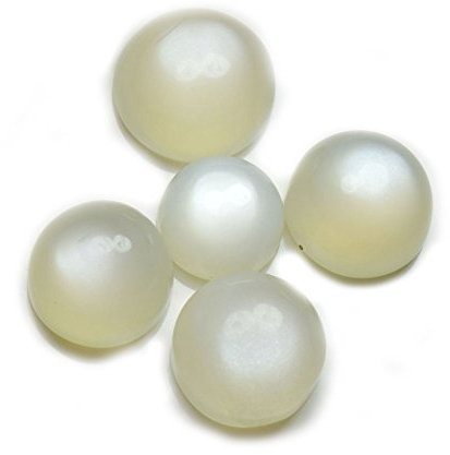 CaratYogi natürlicher Cabochon runder weißer Mondstein Gesamtlot-Gewicht 25 Carat 5 Stück-Loser Steingroßverkauf