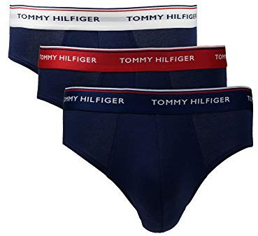 Tommy Hilfiger Herren Unterwäsche Unterhose 3er Pack Brief Gr. L Blau 1U87903766