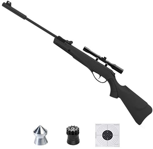 ECOMMUR Escopeta de balines | Carabina - Rifle de Aire comprimido (Muelle) y perdigones Calibre 4.5mm [3 Julios - Actividades Deportivas]