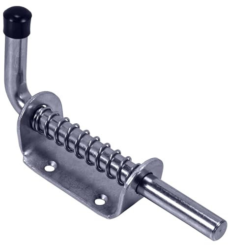 ALPENSTAHL Bolzenriegel Pistolet Türriegel mit Türgriff | Schubriegel für Gartentore, Scheunen, Stall-Tore, Holz-Türen | Schloss-Riegel zum Schrauben | Stahl verzinkt | 1 Stück - Torriegel mit Feder