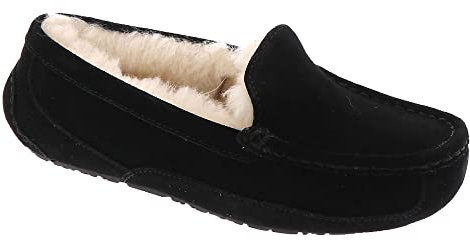 UGG Unisex Kinder Ascot Slipper, Black Suede, 37 EU