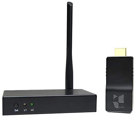 DDMALL Wireless HDMI Extender Transmitter und Receiver, USB-Powered, 60m in direkter Verbindung, Full House Coverage in Repeater Verbindung, Full HD 1080P, kompakte Größe, Ultra Low Latency
