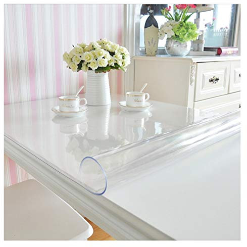 LSSB Tovaglia Plastica Chiaro Addensare Antiscivolo PVC Vetro Morbido Rotonda Bordo Chair Mat Sottopiatto Protezione Pavimento, 3 Spessori (Color : Clear-1.5mm, Size : 200x300cm)