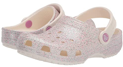 Crocs Mixte Enfant Classic Glitter Clog Chaussures-lifestyle, Gris, 20/21 EU