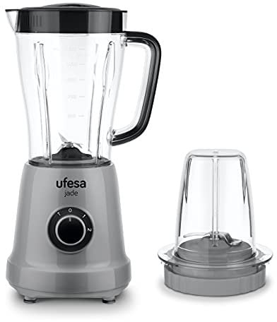 Ufesa BS4709 Jade Standmixer + Gewürzmühlen-Zubehör, 500 W, 1.5L Krug, 2 Geschwindigkeiten + TURBO, 4 Edelstahlklingen, BPA-frei