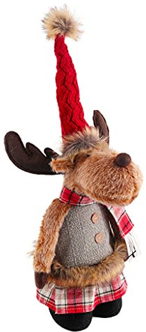 qazxswedcv SweetWU Weihnachten Stretch Plüsch Stehende Elch Desktop Ornament Kreative Weiche Tuch - Grau Teleskop Elch
