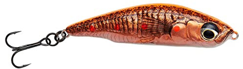 Savage Gear Wobbler zum Spinnfischen Sticklebait Pencil Slow Sinking 7,5cm 13g, Farbe:Fluo Orange Copper