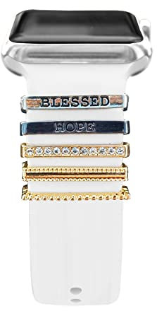 Anillos Decorativos de Diamantes Loops Compatibles con Apple Watch Bandas 38mm 40mm 41mm 42mm 44mm 45mm 49mm, Watch Correa Metal Charms Accesorios para iWatch Series 8 7 6 5 4 3 2 1 SE Ultra,Tipo #11