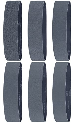 Sruhrak Nastri Abrasivi 50 X 686mm -12 Pezzi Carburo di Silicio Nastro Abrasivo 2 X 60/120/240/400/600/800 Grane Abrasivi al Carburo di Silicio ad Alte Prestazioni per la Lavorazione dei Metalli