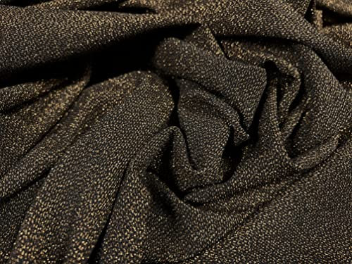Metallischer Stretch-Spandex-Jersey-Stoff, Meterware, Lurex Sparkle – Bronze & Gold