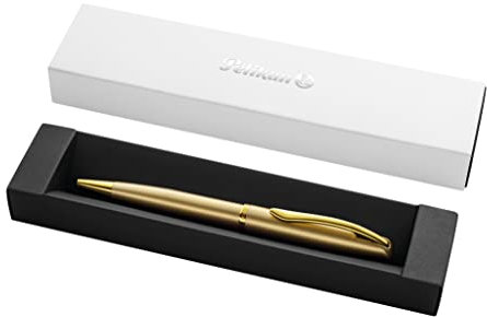 Pelikan Kugelschreiber Jazz Noble, Gold, für Rechtshänder und Linkshänder, eleganter Metall-Kugelschreiber im Geschenketui, 821766
