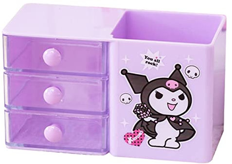 Roffatide Anime Kuromi Scrivania Scrivania Forniture Ufficio Contenitore Penna Holder per Scrivania Carino Matita Tazza Pot Trucco Pennello Holder Mini Box