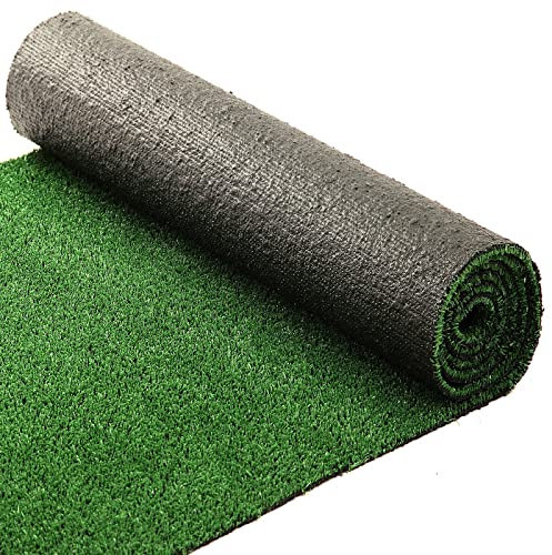 Floordirekt Kunstrasen Spring - Rasenteppich Outdoor - Kunstrasenteppich für Garten, Balkon & Terrasse - Rollrasen Meterware - UV-beständig & wetterfest - (100 x 250 cm, 10mm, Grün)