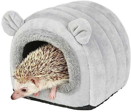 YUANST Hedgehog Bed Cave Nest Hideout, Hamster Guinea Pigs Small Animals Cage Supplies Warm House-Gray