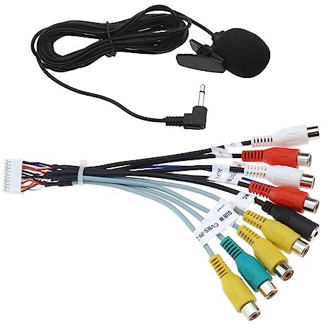 Faisceau de Câblage RCA Câble Adaptateur RCA 20 Broches Câble d'extension Câble d'entrée de Sortie RCA Stéréo de Voiture Accessoires de Voiture 18.5cm/7.28 Pouces en PVC