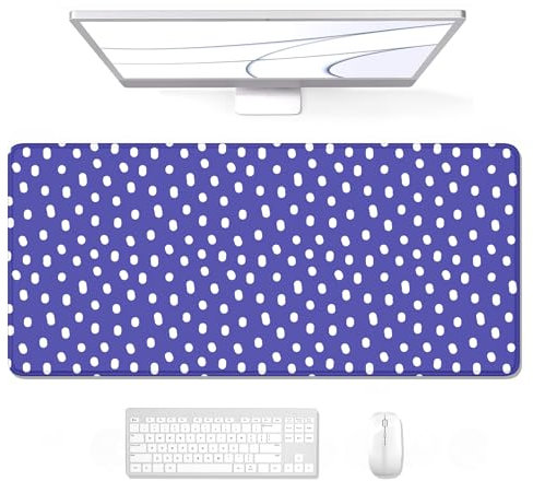Auhoahsil Grand tapis de souris de jeu XXL, tissu micro-tissé de qualité supérieure, tapis de souris antidérapant, pour joueur, bureau et maison, 88,9 x 38,1 cm, pois violets