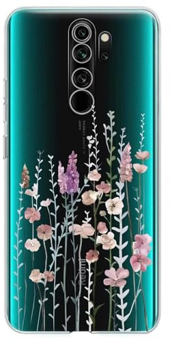 Kaywzo Hülle für Xiaomi Redmi Note 8 Pro,Transparent TPU Handyhülle mit Gemälde Blume Muster,Ultradünn Stoßfester Schutzhülle,Schön Silikon Cover Case-3