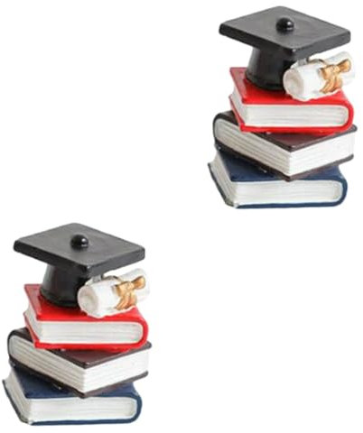 PRETYZOOM 2St Miniaturmöbel Kuchen Topper tortendeko Einschulung Kunsthandwerk aus Kunstharz Harzdekor Desktop-Handwerk aus Harz Schreibtisch Ornamente Buchen schmücken