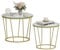 Hzuaneri Couchtisch Rund, Couchtisch 2er Set, Wohnzimmertisch, Sofa Beistelltisch, Modern, Abnehmbare Tischplatte, Kleiner Beistelltisch für Wohnzimmer, Balkon, Gold CT13599A