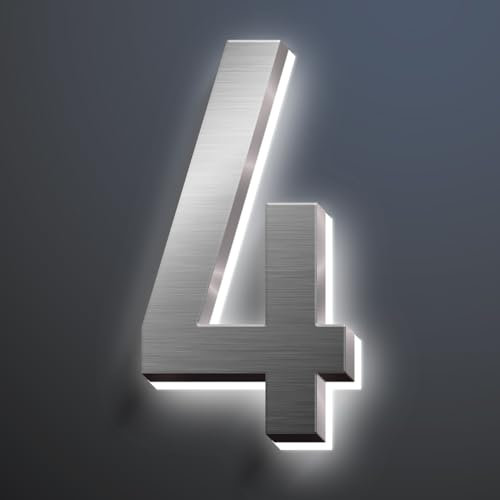 Numeri Civici A LED Illuminati, Numero Indirizzo Di Casa Illuminato A LED Retroilluminato, Look Moderno Di Alto Livello, Numeri Civici Illuminati, Numeri Civici Moderni Illuminati Per Esterni