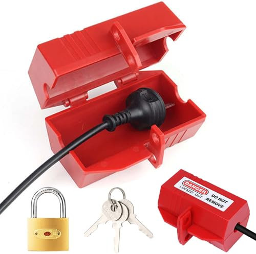 Lucchetto per lavatrice, spina di alimentazione, scatola di protezione con lucchetto, cassaforte per spina 119 x 66 x 66 mm, serratura a presa bloccabile per prevenire furti di corrente, spina Safebox