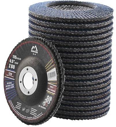 Merryland Dischi Lamellari 115 Ferro Metallo per Smerigliatrice Angolare, 115mm Grana 80 T29 Disco Lamellare 20 Pezzi, Corindone Zirconio Blu Acciaio INOX Dischi Abrasivi, Craft-Line FC1107414-20