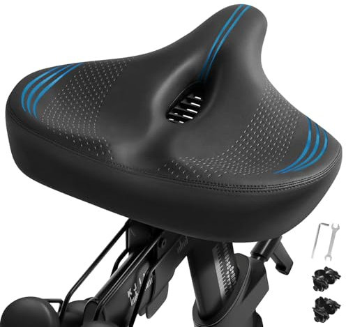 Übergroßer Fahrradsitz für Peloton Bike & Bike+, Komfort-Fahrradsitz-Ersatz für Männer & Frauen, extra breiter Fahrradsattel kompatibel mit Peloton, Echelon, Übung, Elektro, Cruiser Bikes