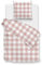 Zo!Home Cotton Bettwäsche 155x220 Quattro di Lino Shell Nude rosa weiß Karo
