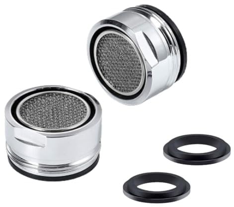 Water Saver Spout Filter Mesh Tap Head Faucet Aerator Replacement Parts Insert Nozzle DIY Kitchen Bathroom Shower Sink Basi 24mmn Tool Regulator Flow Silver 24mm Male Thread (Two)