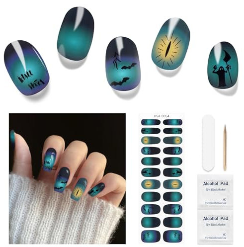 Nagelfolie UV Härtend- Semi Cured gel Nails-uv Nagelfolie- 22 Stück gel Strips Nägel UV, Langlebig Maniko Nails Geschenke für Mädchen