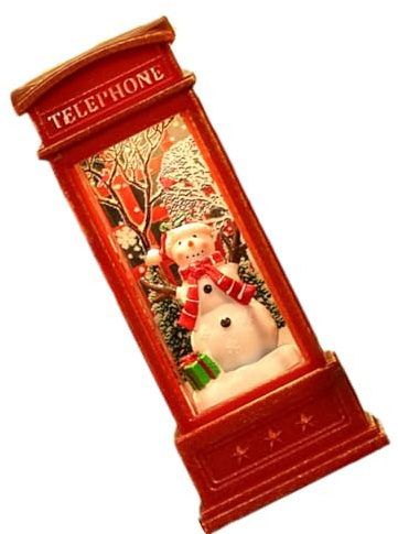 Schneekugel-Laterne, Telefonzelle, Nachtlicht, Weihnachten, leuchtende Schneekugel, beleuchtete Box, Schneekugel-Laterne für Bar, Ktv, Dekoration (Schneemann)