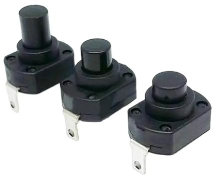 10pcs UPS Switch Flashlight Self Locking Push Button Power Switches 6A IDGTTLDF(13.5mm)