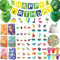 172 Pezzi Decorazione Di Compleanno Di Dinosauro,gadget Compleanno Bambini,dinosauri Per Bambini,palloncini Compleanno, Adesivi Bambini,regalini Fine Festa Compleanno.