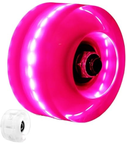 XUCZHAI Leuchtende Rollschuh-Räder, 32 x 58 mm, 82A Rollschuh-Räder, 1 Stück, verschiebbare Skating-Rollen, leuchtende Roller(Pink)