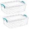 Best House|Plastic Storage Box with Clips & Lid|Size 3.6L(L:31cm W:20.5cm H:9cm)|Set of 2|Stackable Clear Durable Multipurpose Office supplies Home Kitchen Tools Crafts Household(SMALL Size)
