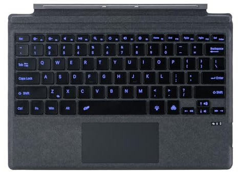 Zoof Type Cover for Microsoft Surface Pro 7 Plus/Pro 7 / Pro 6 / Pro 5 / Pro 4 / Pro 3, 12.3 inch, Ultra-Slim Wireless Tablet Keyboard with Multi Touchpad Bluetooch (Coal with Backlit)