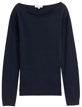Tom Tailor Damen Strickpullover mit U-Boot-Ausschnitt