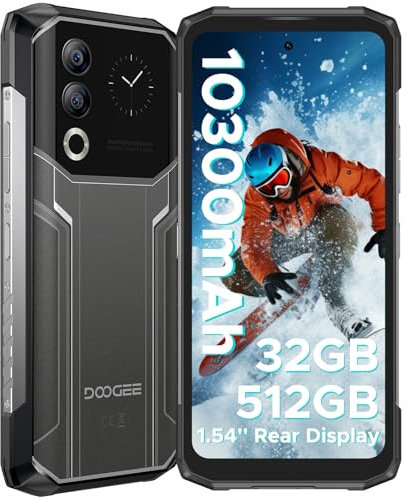 DOOGEE Blade 20 Ultra Outdoor Handy Ohne Vertrag, 32GB+512GB/2TB Outdoor Smartphone 10300mAh, 1,54 Heckdisplay 6,6 HD+, 50MP+8MP, Octa Core T7250 Android 14, 3 Card Slots/NFC/OTG/Fingerabdruck