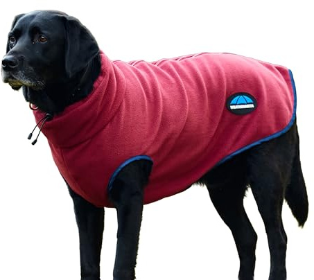 WeatherBeeta ComFiTec Fleece Zip Dog Coat, Burgundy/Navy, 55cm