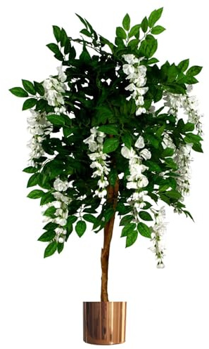 Leaf Design UK Realistic Artificial Wisteria Tree With Metal Planters