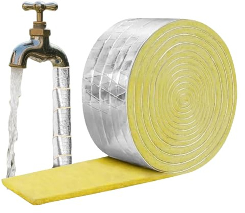 Emballage d'isolation pour tuyaux - Rouleau d'isolation laine de verre, feuille de laine de verre papier d'aluminium | Rouleau énergie insonorisé de couche thermique acoustique de fi